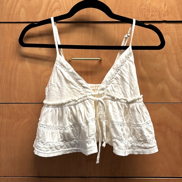 Urban Outfitters Tops - Urban outfitters soft white v-neck cropped tank size XS